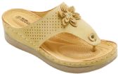 Wholesale Footwear Platform Sandals For Women Bohemian Flowers Sole Open Toe In Beige Color Size 7-11