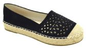 Wholesale Footwear Women Closed Toe Slip On Casual Espadrilles Loafer Flat Comfort Shoes Color Black Size 5-10