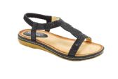 Wholesale Footwear Women Sandals Summer Flat Ankle T-Strap Thong Elastic Comfortable Beach Shoes Sandal Color Black Size 5 -10