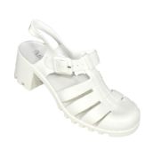 Wholesale Footwear Women's Jelly Sandals T Strap Slingback Flats Clear Summer Beach Rain Shoes In White