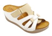 Wholesale Footwear Fashion Women Sandals Tan Color Round Toe Thick Platform Sandals Color White Size 5-11
