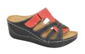 Wholesale Footwear Fashion Women Sandals Tan Color Round Toe Thick Platform Sandals Color Red Size 7-11