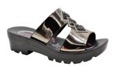 Wholesale Footwear Fashion Women Sandals Tan Color Round Toe Thick Platform Sandals Color Pewter Size 5-10