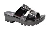 Wholesale Footwear Fashion Women Sandals Tan Color Round Toe Thick Platform Sandals Color Black Size 5-10