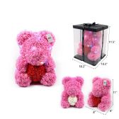 12 Ich Pink Rose Bear With Light