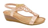Wholesale Footwear Fashion Platform Sandals For Women Ankle Strap Sole Open Toe In Color Gold Size 5-10