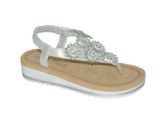 Wholesale Footwear Fashion Rhinestone Sandals For Women Sole Open Toe In Color Silver Size 5-10