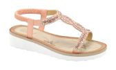 Wholesale Footwear Fashion Rhinestone Sandals For Women Sole Open Toe In Color Pink Size 5-10