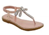 Wholesale Footwear Fashion Flat Sandals Rhinestone For Women Sole Open Toe In Color Pink Size 5-10