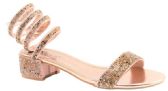 Wholesale Footwear Open Toe Low Block Chunky Heel Sandals For Women In Champagne Color Size 5-10