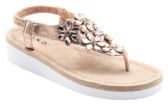 Wholesale Footwear Fashion Platform Sandals Flowers Rhinestone For Women Sole Open Toe In Color Champagne Size 5-10