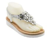 Wholesale Footwear Fashion Platform Sandals Flowers Rhinestone For Women Sole Open Toe In Color Silver Size 5-10