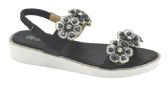 Wholesale Footwear Fashion Sandals Flowers Rhinestone For Women Sole Open Toe In Color Black Size 5-10