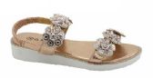 Wholesale Footwear Fashion Sandals Flowers Rhinestone For Women Sole Open Toe In Color Champagne Size 5-10