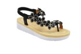 Wholesale Footwear Fashion Sandals Flowers Rhinestone For Women Sole Open Toe In Color Black Size 5-10