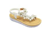 Wholesale Footwear Fashion Sandals Flowers Rhinestone For Women Sole Open Toe In Color White Size 5-10