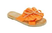 Wholesale Footwear Flat Sandals For Women In Orange Color Size 5-10