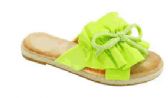 Wholesale Footwear Flat Sandals For Women In Green Color Size 5-10