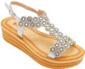 Wholesale Footwear Women Wide Platform, Sandals Open Toe Color Silver Size 5-10