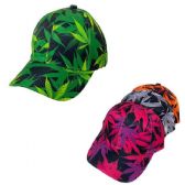 Silky Psychedelic Marijuana Baseball Cap Assorted Colors