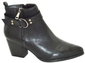Wholesale Footwear Women Ankle Heel Booties Color Black Size 5-10