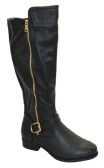 Wholesale Footwear Women's Comfortable High Boots With Zipper Color Black Size 5-10