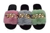 Women Faux Fox Fur Furry Slides Fluffy Slippers Assorted Size And Color