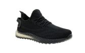 Wholesale Footwear Men's Clear Sole Knitted Jogger Sneakers Black