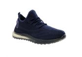 Wholesale Footwear Men's Clear Sole Knitted Jogger Sneakers Navy