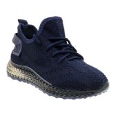 Wholesale Footwear Big Kid's Clear Sole Knitted Jogger In Navy