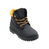 Wholesale Footwear Unisex Toddler Work Boots In Black