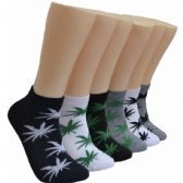 Mens Low Cut Ankle Sock In Assorted Leaf Print