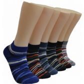 Mens Low Cut Ankle Sock In Assorted Stripe