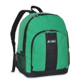 Backpack With Front And Side Pockets In Emerald Green