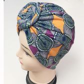 Women Turban Hat African Flower Knot Pre Tied Bonnet