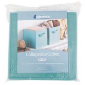 Storage Cube 2pc Set Turquoise10x10 Collapsible Canvas Ref: 6880-907-2-Turq