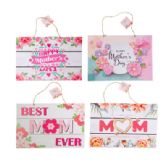 Mothers Day Wall Plaque 4ast Embellished 13.39x9.45in Paper/mdf Comply Label/ht