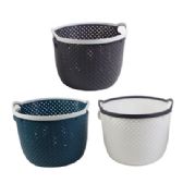 Storage Basket Round W/handle 10 X 7.6 X 8.2in 3ast Colors