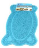 Easy Clean Paw Print Pet Mat Blue
