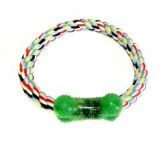 Pet Dog Toy Rope Fetch With Rubber Bone