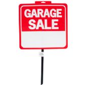Sign Garage Sale 14x15 26in W/pole Weatherproof Plastic Perforated Header Label
