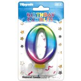 Birthday Tie Dye Candle Number Zero