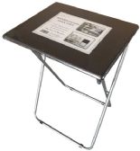Brown Wooden Folding Snack Table