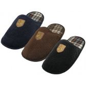 Wholesale Footwear Men's Cotton Corduroy With Embroidery Upper House Slippers