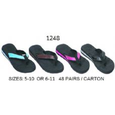 Wholesale Footwear Ladies Wedge Flip Flop With Color Band
