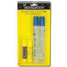 Glue Pen - 1.69oz Ea - 2 Pk + Glue Stick -.28oz Ea -2 pk
