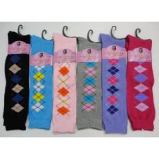 Ladies KneE-High Argyle Socks 9-11