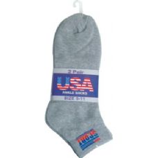 2 Pair Pack Mens Ankle Sock Size 9-11