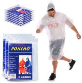 Yacht & Smith Unisex One Size Disposable Rain Poncho Clear 40g pe