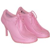 Wholesale Footwear Ladies Funky High Heel Sneaker Shoes Sizes 6 - 10 Pink With Detailed Stitching Boxed